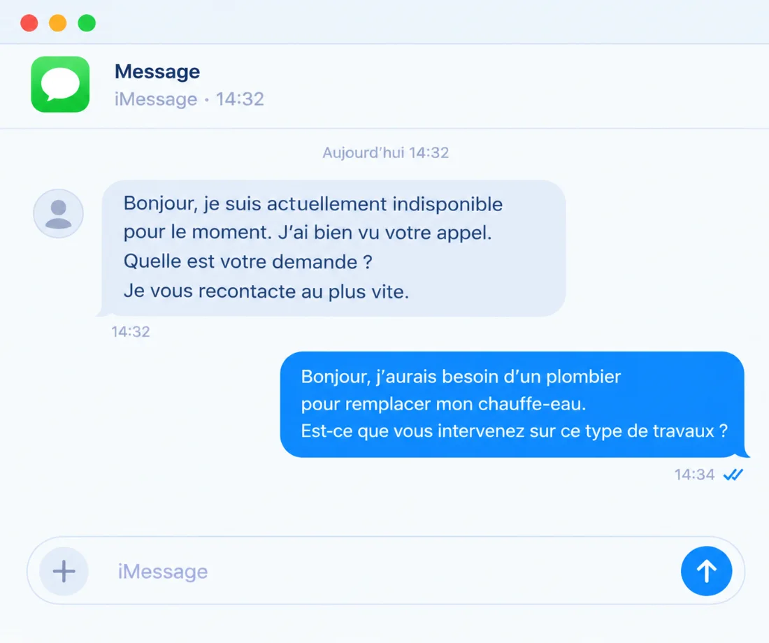 SMS automatique envoyé au client après un appel manqué